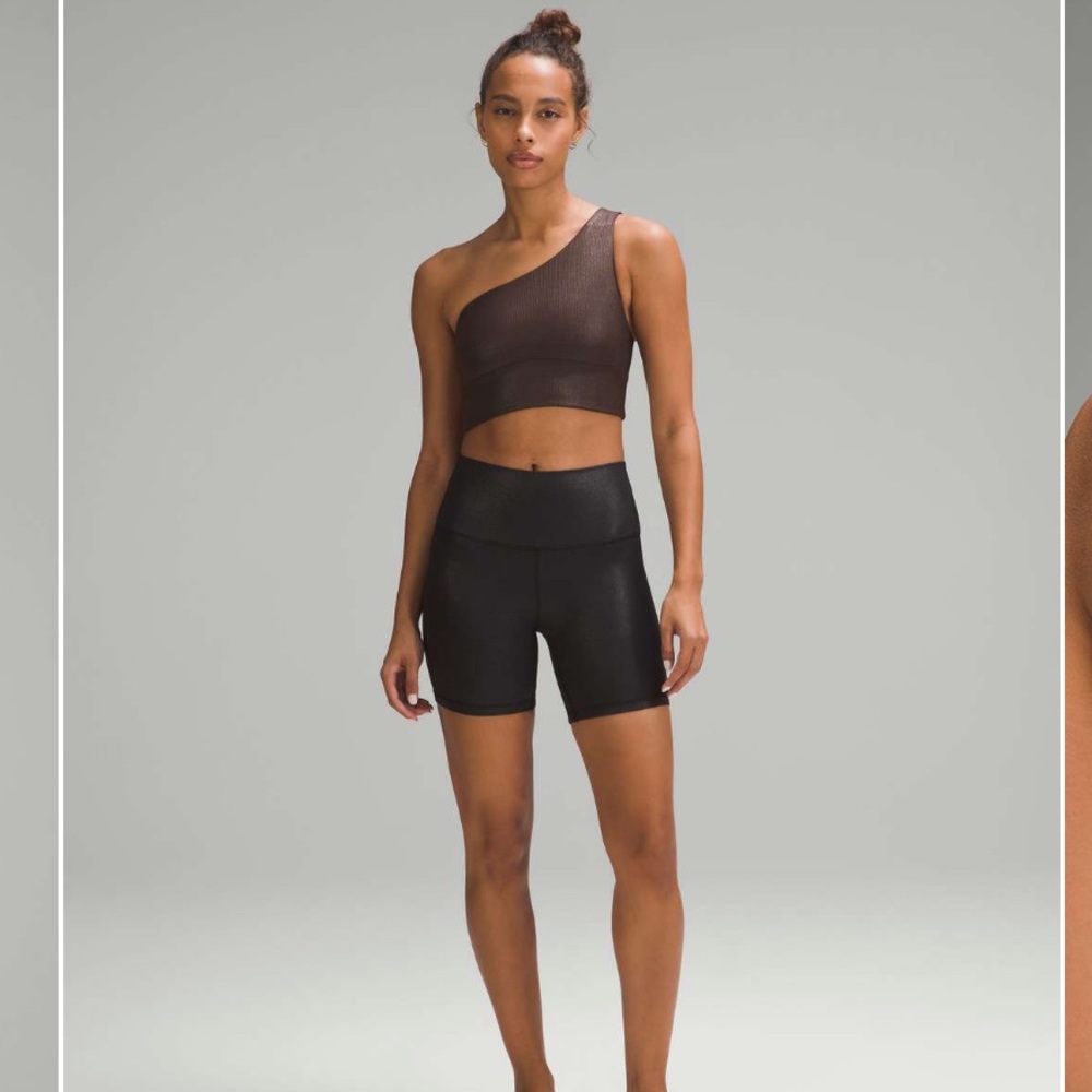 733. Lululemon Align Asymmetrical Ribbed Bra A/B Cup Shine Espresso 2 nwt